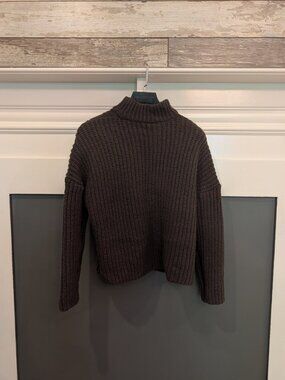 M STORY brown chunky turtleneck sweater, one size